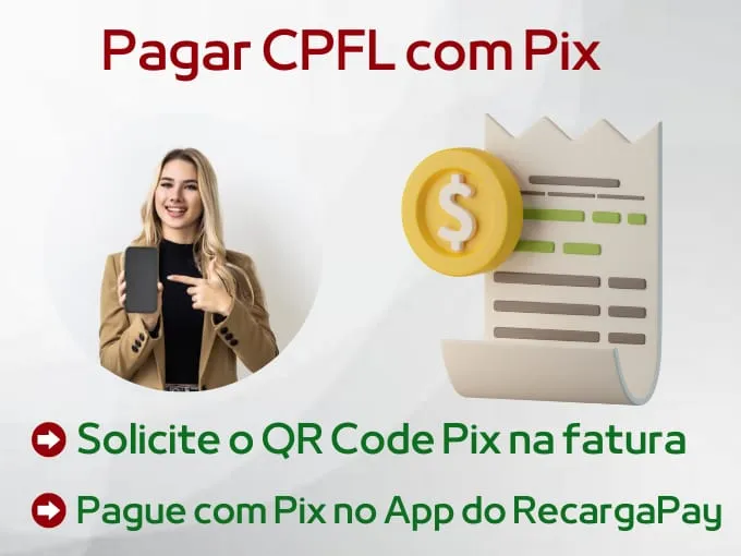 Pagar CPFL com Pix, solicite o QR Code, use o Pix no RecargaPay